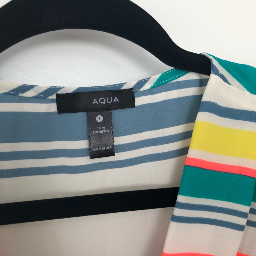 Aqua Striped Romper - Picture 3 of 5